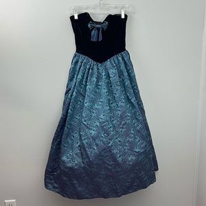 Gunne Sax 80s Strapless Prom Dress Tulle Skirt